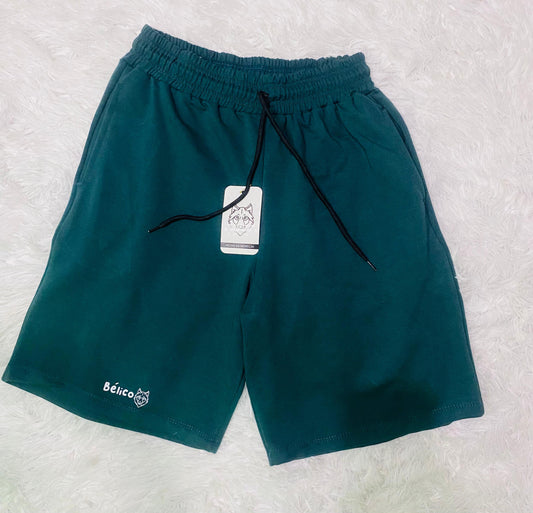 🔥 Pantaloneta VERDE OSCURO BURDA 240 GRAMOS 🩳✨